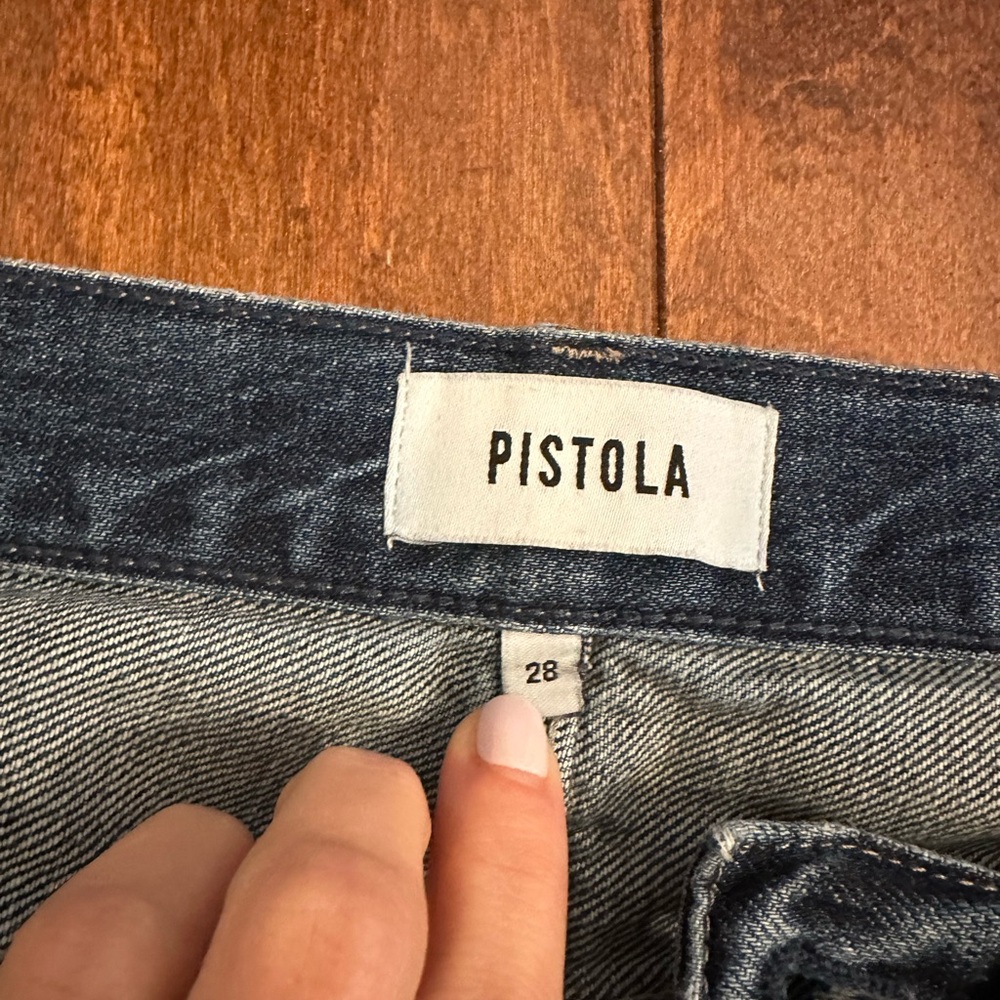 Pistola High Rise Straight Leg Cropped Raw Hem Jeans Sz 28 - Picture 10 of 12